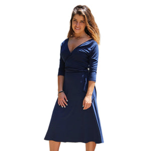 Navy Blue Wrap Dress – Rebecca Ruby